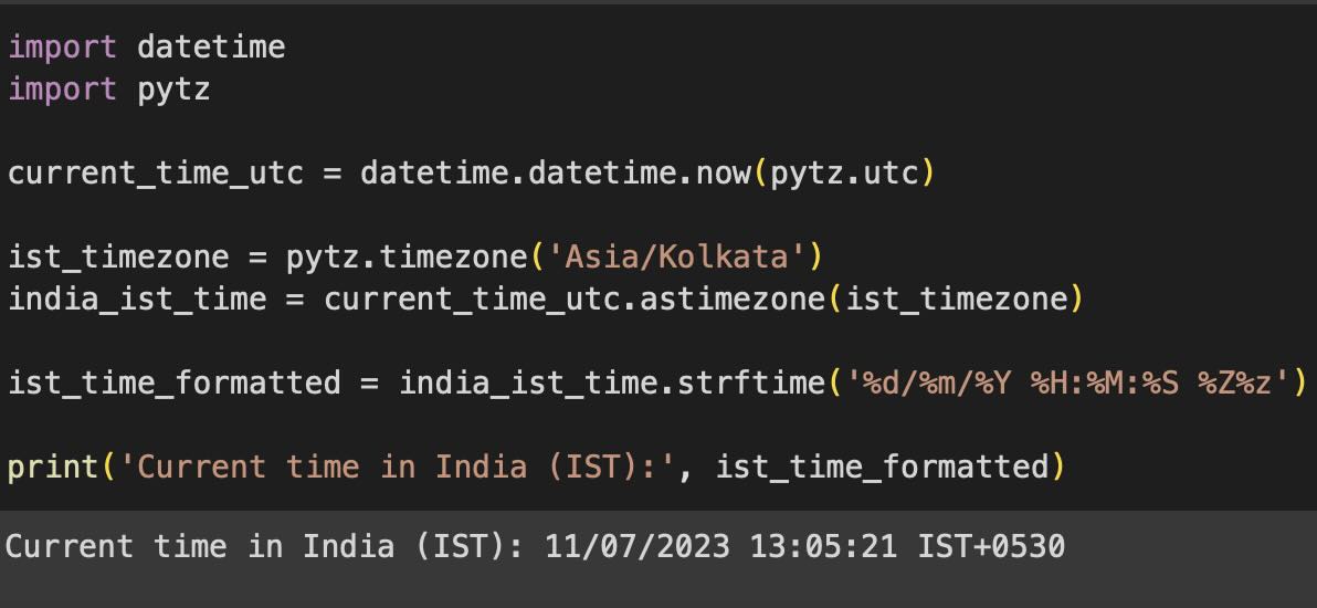 Python Program to get current time in IST - Code2care